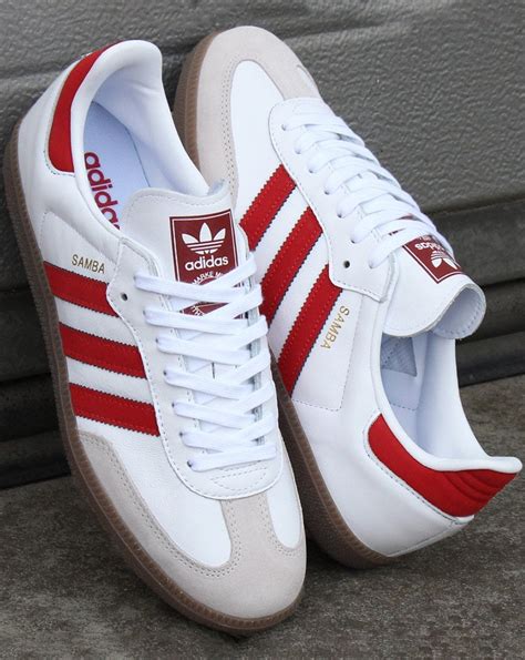 women's red and white adidas